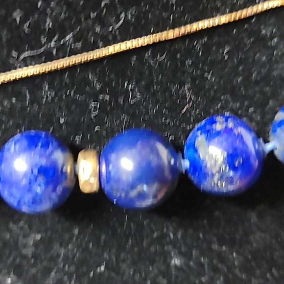 14k vintage lapis lazuli necklace - Picture 5 of 6